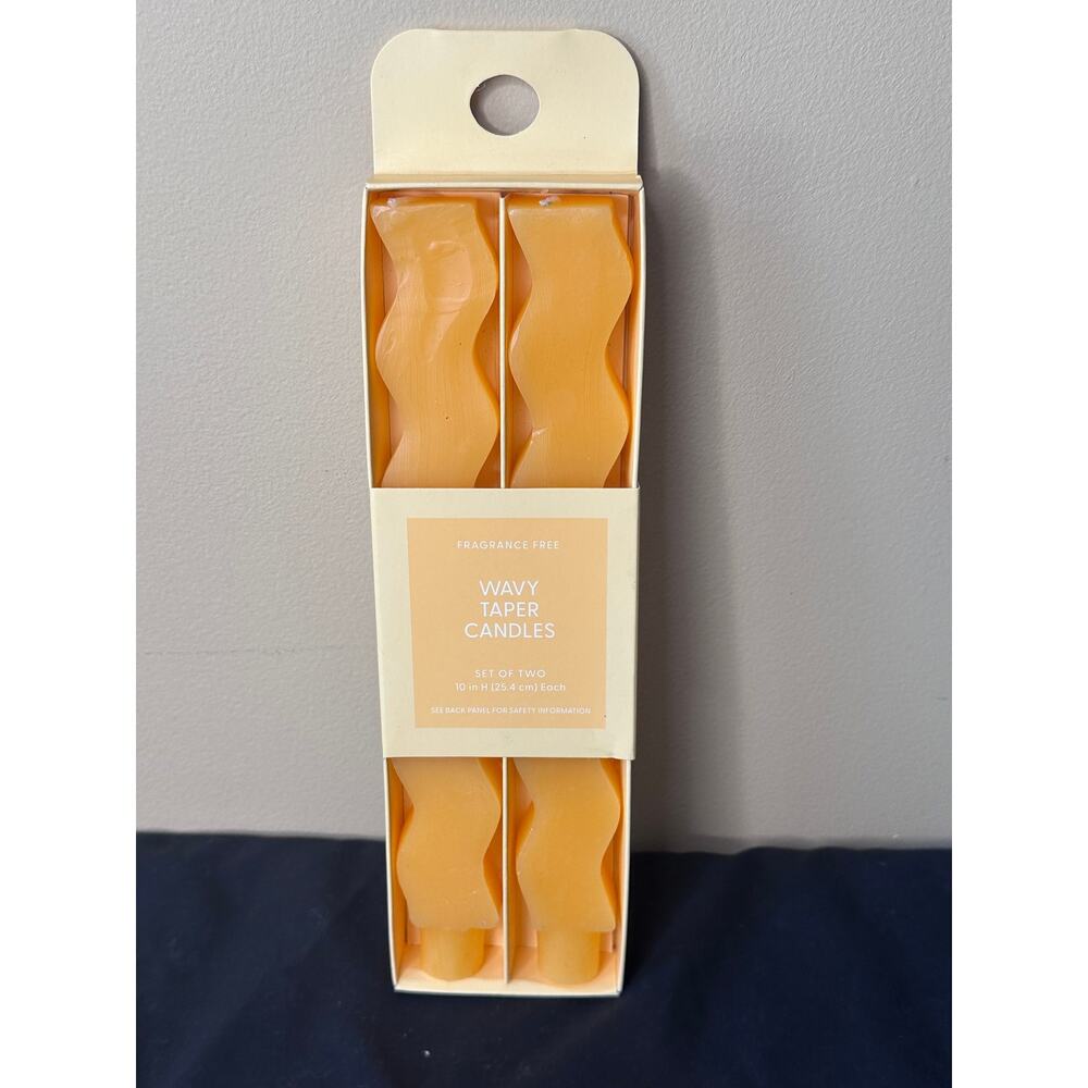 Room Essentials Wavy Taper Candles Set of 2 10" Wizard‎ Gold NEW